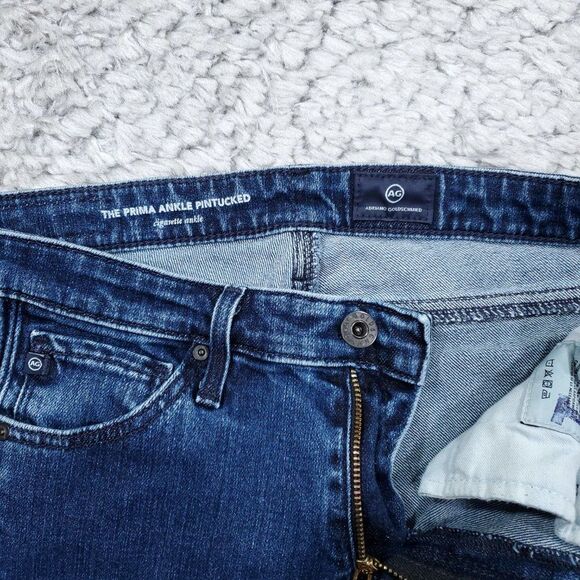 AG Adriano Goldschmied Prima Ankle Pintucked Cigarette Stretch Jeans Size 27 - Picture 7 of 13